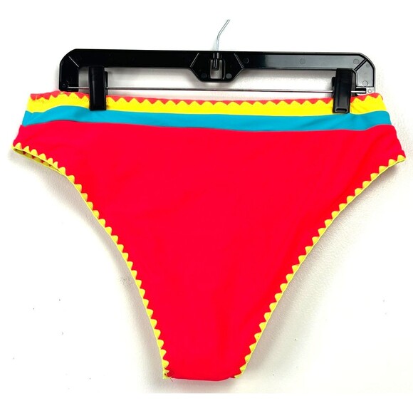 New Popvil Womens Colorblock Swimsuit Bottom Size XL Yellow Pink 1193H2 - Picture 4 of 12